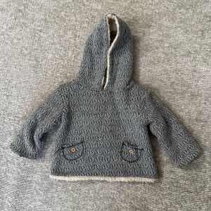 Búho‎ Barcelona Wool Blend Hooded Sherpa Lined Sweater Jacket 9M